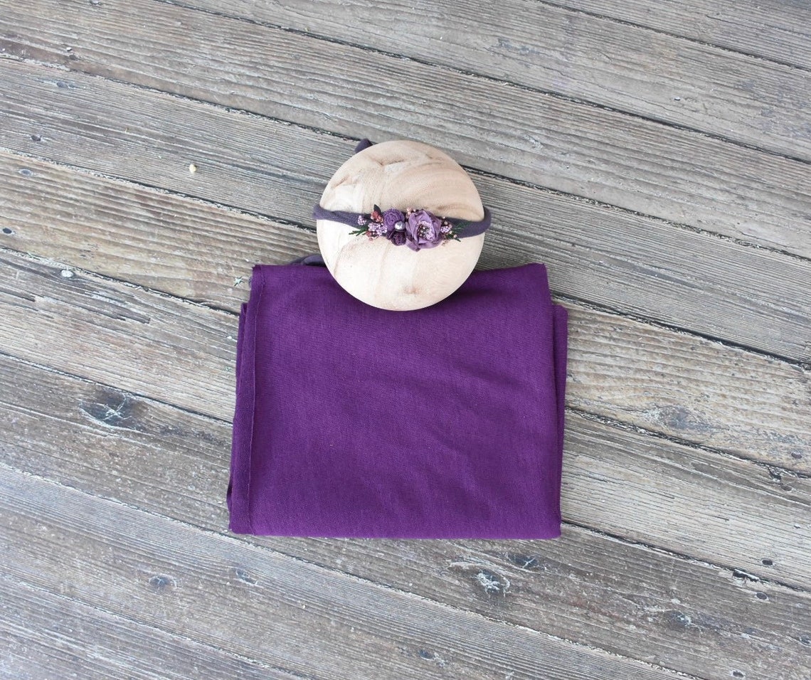 Purple Newborn Wrap Set Baby Girl Wrap Set Newborn Purple Etsy