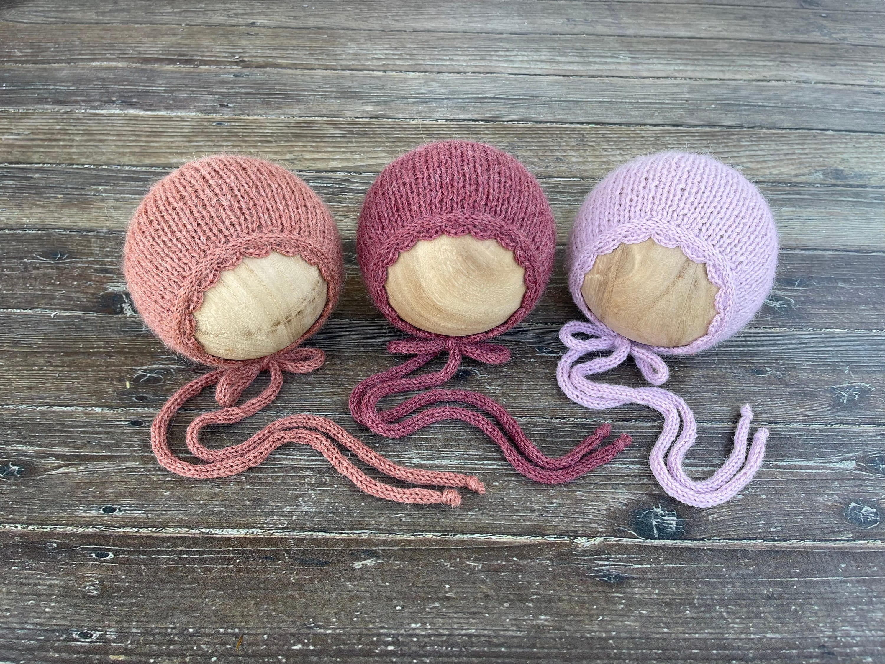 Alpaca Knitted Baby Bonnet: Newborn Photography Prop - Etsy
