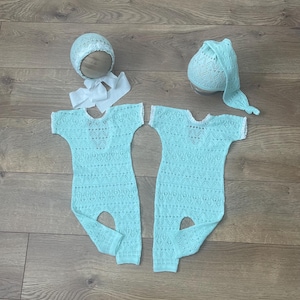 Lace Romper Set For Newborn Girl Photoshoot Outfit For Infant Girl Unique Gift Set For Baby Shower Lace Girl Bonnet Long Tail Baby Hat Set
