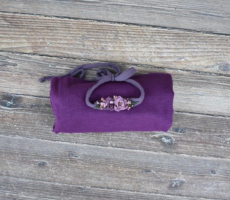 Purple Newborn Wrap Set Baby Girl Wrap Set Newborn Purple Etsy