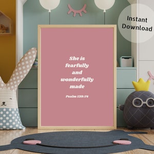 Girls Bedroom Print, Bible Verse Wall Art, Bible Verse Print, Kids Wall Art Print, Nursery Wall Art Print, Girls Bedroom Wall Art Print