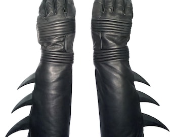 Superhjälte BÄSTA Michael Keaton återvänder 1992-stil Skärmkorrekta kompletta lädermonterade fladdermushandskar Cosplay-replika