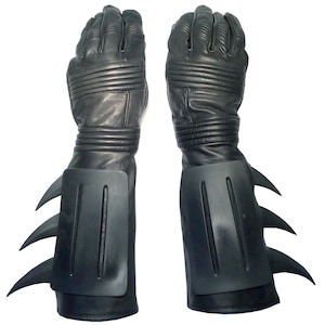 Guantes de murciélago de cuero ajustados y precisos de estilo de superhéroe Michael Keaton 1989, réplica de cosplay