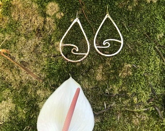 Sterling Silver Wave Earrings Hand Made