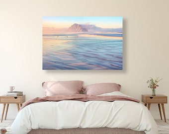 Surf Photography, California Ocean Print, Extra Large Beach Photo On Canvas, Morro Bay, San Luis Obispo Print, Peaceful Minimalist Wall  Art