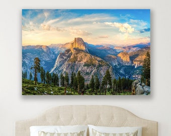 Yosemite Half Dome Wall Art, Yosemite National Park, Fine Art, Large Yosemite Canvas, Half Dome Sunset, Dreamy California, Moody Office Art