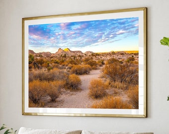 Red Rock Canyon State Park, California Desert Photo, Sky, Joshua Mojave Color Rock, Southwest Landscape, Hiking Desert Trail Sunset Canvas