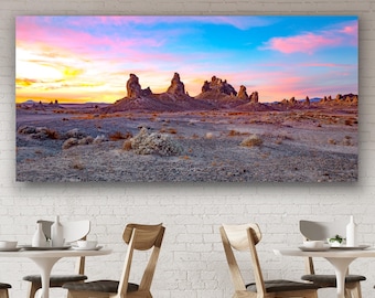 Mojave Trona Pinnacles, California Desert Canvas, Tufa Spire Rocks, Landscape Photo, Large Wilderness Wall Art, Large Limited Edition Print