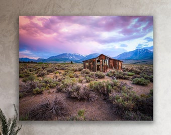 Rustic Cabin Photography,  Americana Print, Moody Nature Canvas, Eastern Sierra Photo, Stormy Sierra Nevada Fine Art Decor, Susan Taylor Art