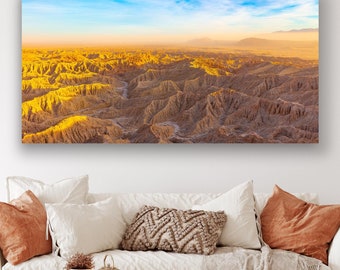 Anza Borrego California Desert Photo, Fonts Point Sunset Canvas, San Diego, Peaceful So Cal Photography, Sonoran Desert  Landscape Wall Art