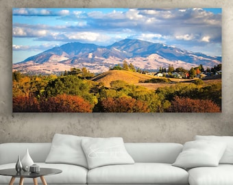 East Bay Area, Mount Diablo Autumn Canvas, Landscape Photo, Mt Diablo Print, Hidden Lakes Park, Office Nature Wall Art, Walnut Creek Photo