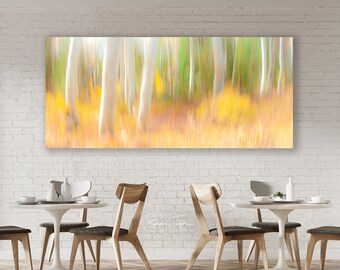 Aspen Trees Abstract Autumn Print, Peaceful Forest Photo, California Abstract Tree Fine Art, Eastern Sierra Nevada, Giant Office Nature Deco