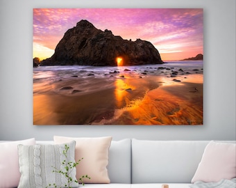 Big Sur Photography, Scenic Seascape Canvas Photo, California Sunset Beach, Limited Edition, Rocky Pacific Coast, Ocean, Carmel Coast