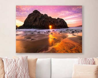 Big Sur Beach Print, Keyhole Arch, Pfeiffer Beach, California Ocean Art, Seascape Home Decor, Rocky Carmel Coast, Fine Art, Large Canvas