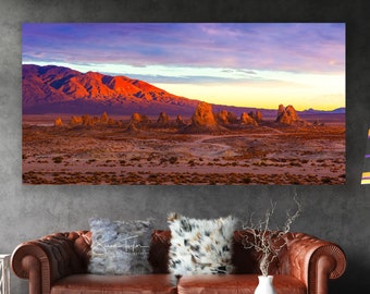 Trona Pinnacles Print, California Desert Photo, Vivid Desert Sunset Landscape, Adventure Wall Art, Mojave, Death Valley Nature Canvas, Peace