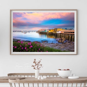 Monterey Bay Picture, Fisherman&#39;s Wharf Photo, Harbor Art, Large California Seascape Print, Pacific Coast Fine Art, Limited Edition Wall Art