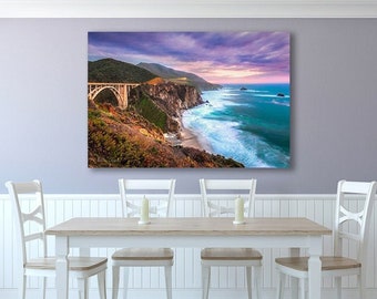 Big Sur Photography, California Ocean, Bixby Bridge, Rocky Pacific Coast, Large Wall Decor, Seascape Art, Carmel, Monterey, Bridge Print