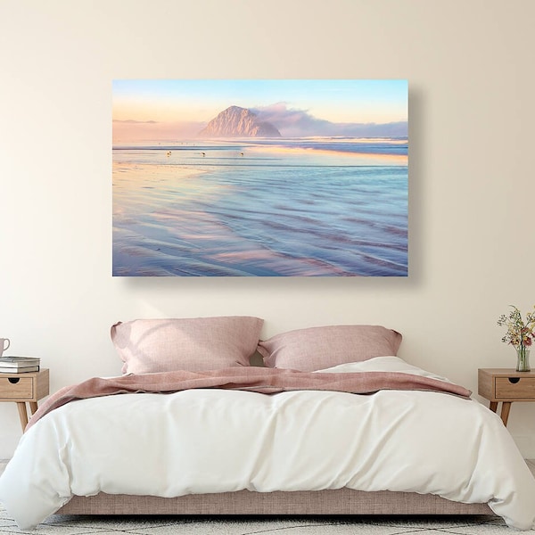 Surf Photography, California Ocean Print, Extra Large Beach Photo On Canvas, Morro Bay, San Luis Obispo Print, Peaceful Minimalist Wall  Art