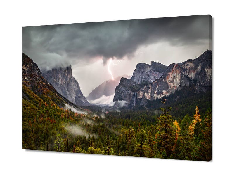 Yosemite Photography Lightning Print Yosemite Valley Canvas Etsy