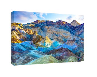 Death Valley Photography, Artist's Palette, California Desert Photo, Multi Color Rock Print, Southwest Landscape National Park Sunset Canvas