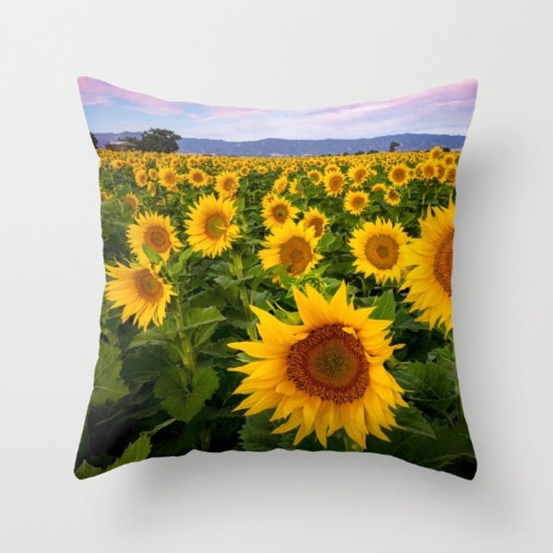 Sunflower Throw Pillow Vibrant Floral Home Decor Pillow | Etsy