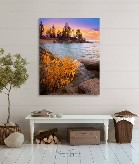Lake Tahoe Photography Waterscape Fall Print Fall Foliage Etsy