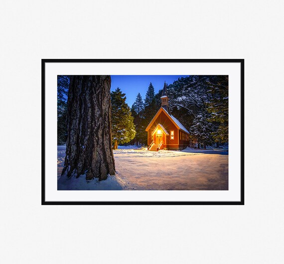 Christmas Country Charm Yosemite Snow Print California Etsy