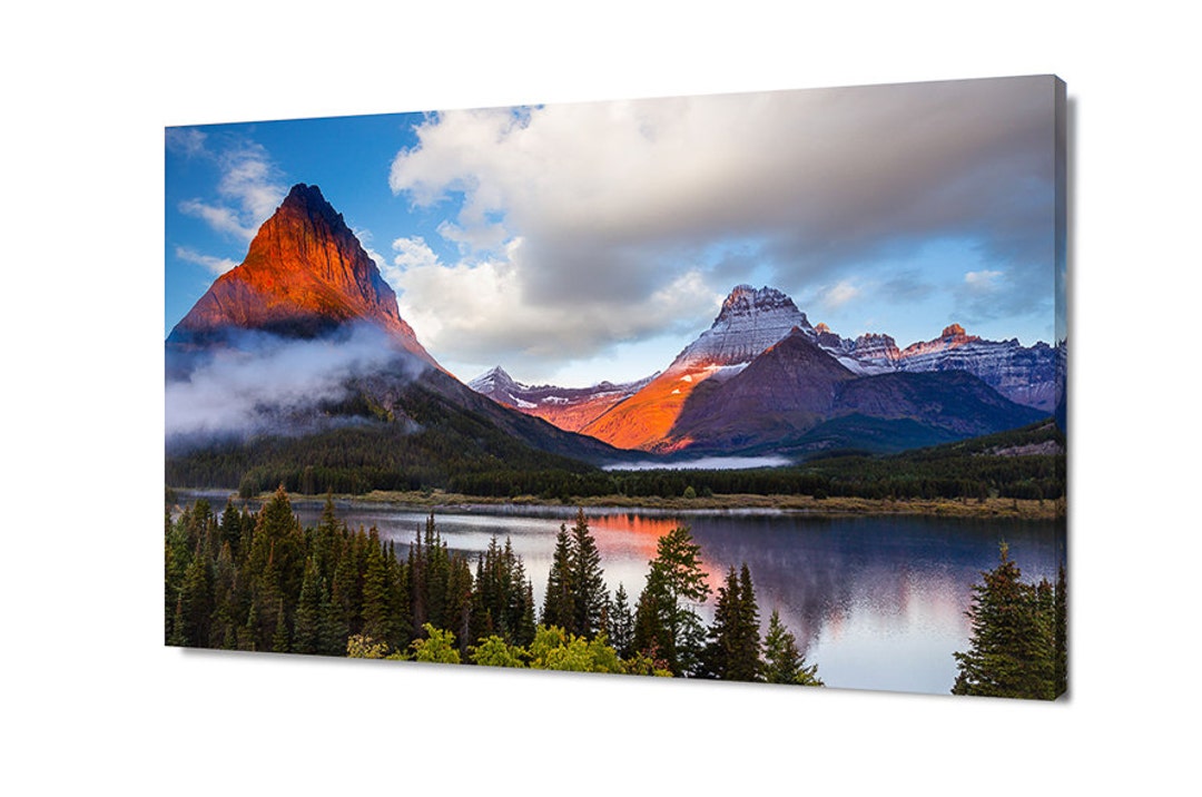 Mountain Print, Montana Photography, Glacier National Park Sunrise
