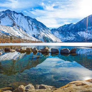 Sierra Nevada Print, Mountain Reflection Canvas, Owens Valley Picture ...