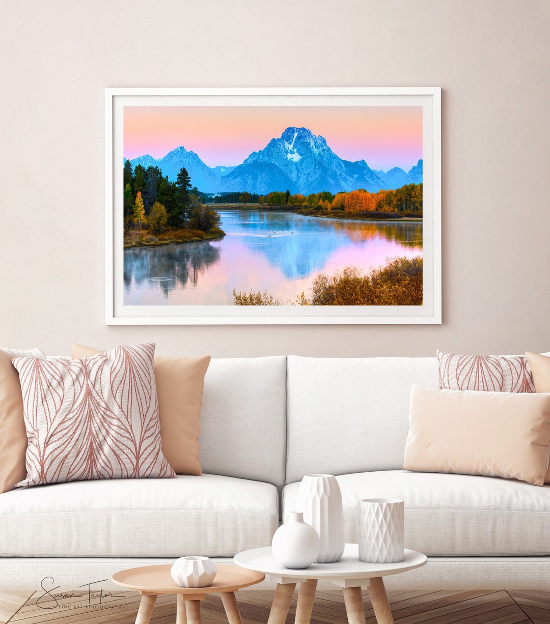 Grand Teton Canvas Print Wyoming Art Mountain Reflection - Etsy