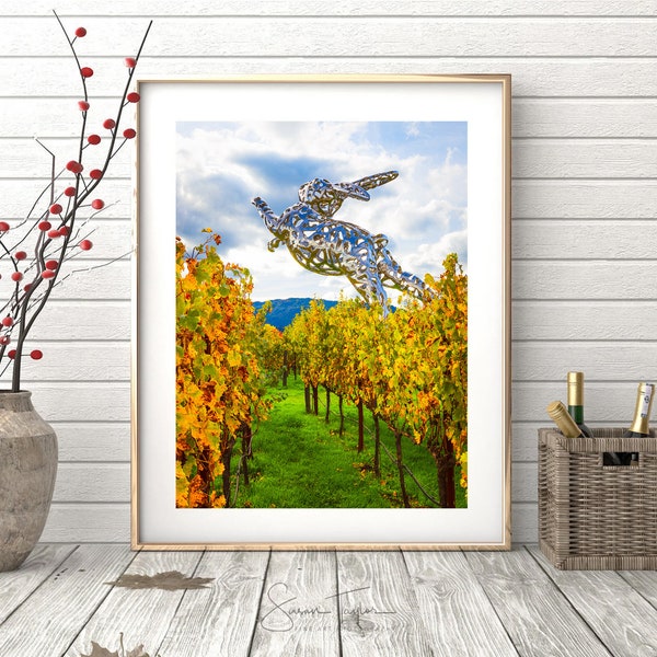 Wine Country Fall Photography, Large Napa Valley Vineyard Canvas Hall Winery Print, Autumn Harvest Wall Art, St.Helena Decor Limited Edition