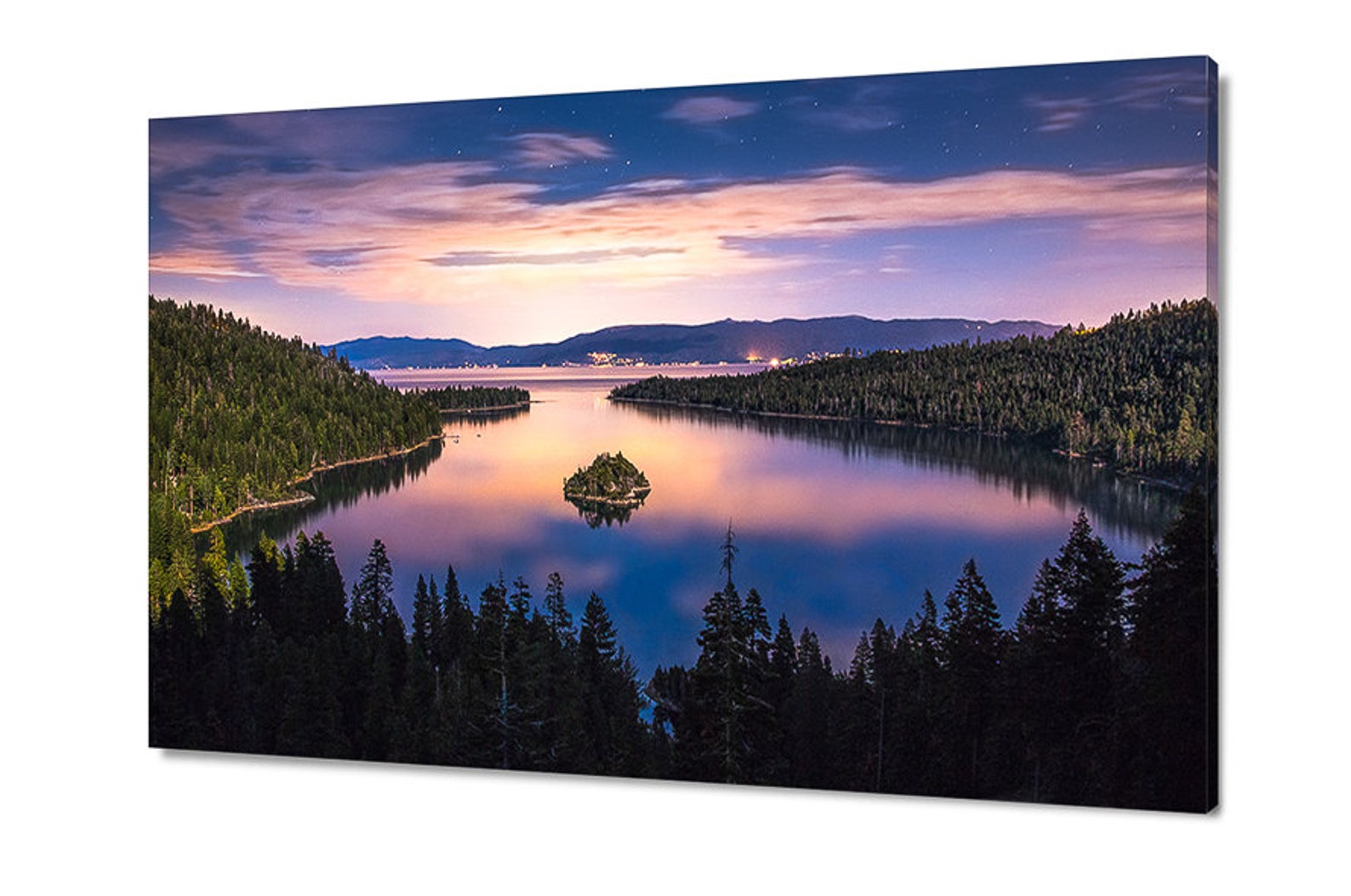 Lake Tahoe Canvas Night Sky Print Dreamy Large California Etsy
