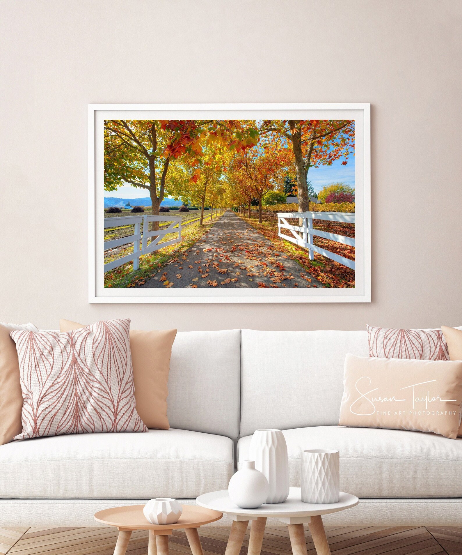Large Wine Valley Print St Helena Autumn Trees Photo Etsy