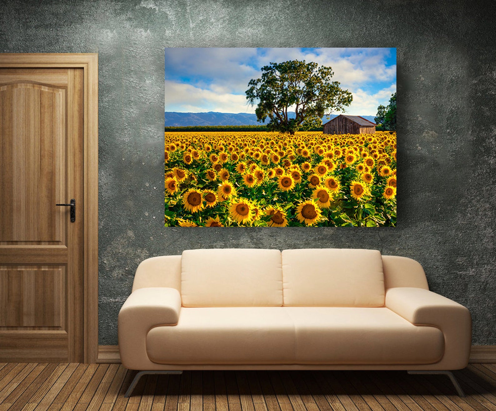 Flower Photography Sunflower Canvas Photo Country Charm Art | Etsy