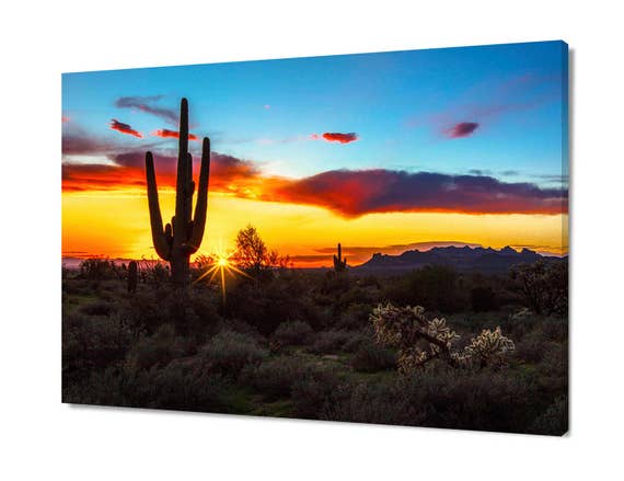 Southwest Photo Arizona Sunset Desert Cacti Art Extra Large - Etsy