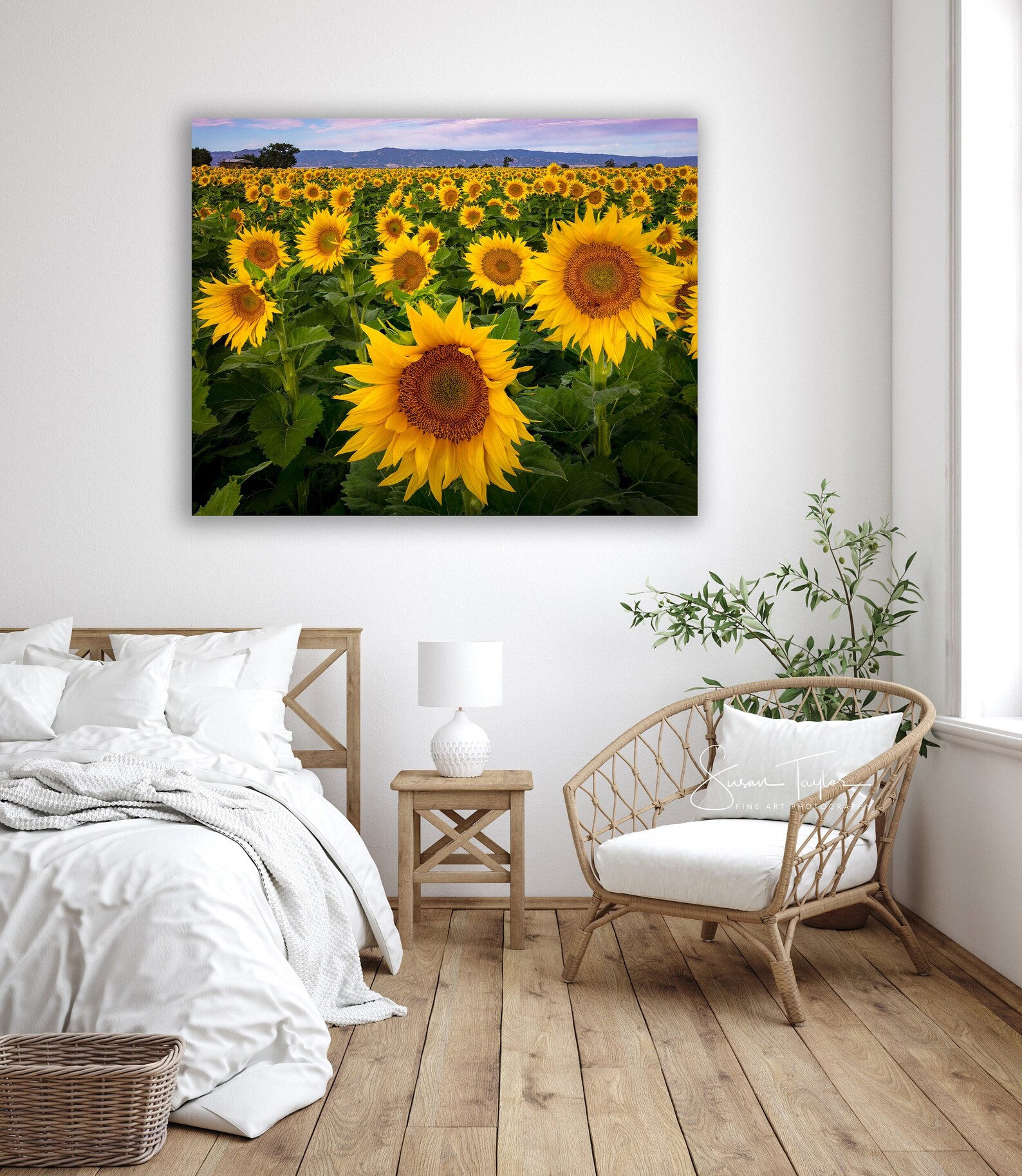 Large Canvas Flower Wall Art Sunflower Home Decor California Etsy