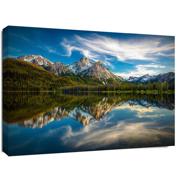 Idaho Art, Sawtooth Mountains, National Geographic Print, Mountain Print, Large Canvas Art, Reflection, Oversize Wall Art, Idaho Park Print