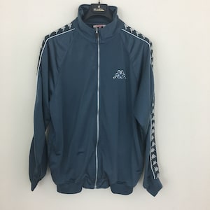 Jahrgang Kappa Track Jacke durchgehender Reißverschluss Band Ärmel Herren Größe XL
