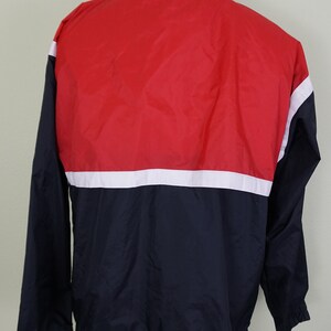 Vintage Adidas Packable capucha chaqueta ligera hombres medio rojo blanco negro imagen 3