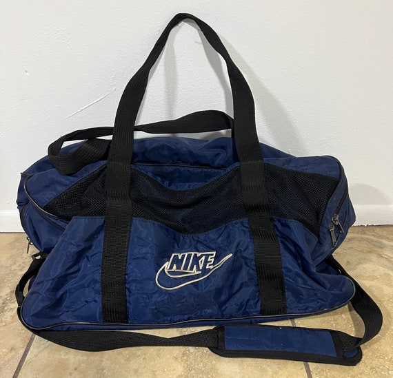 Vintage Nike Duffle Bag Gym Travel Navy Blue Etsy