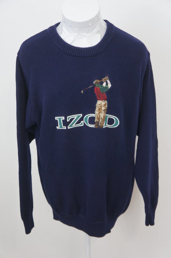 Vintage Izod Sueter con Golfista Grafico Vintage Golfer Sueter Azul Marino Medio de Hombre Etsy Espana