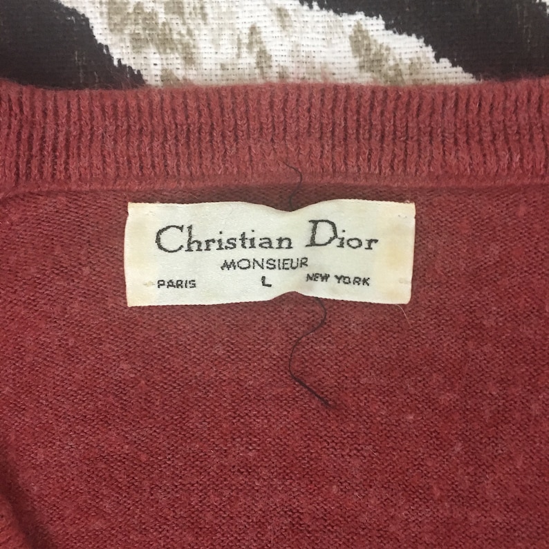 Vintage Christian Dior Monsieur Acrylic Knit V-neck Sweater Size L - Etsy