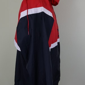 Vintage Adidas Packable capucha chaqueta ligera hombres medio rojo blanco negro imagen 4