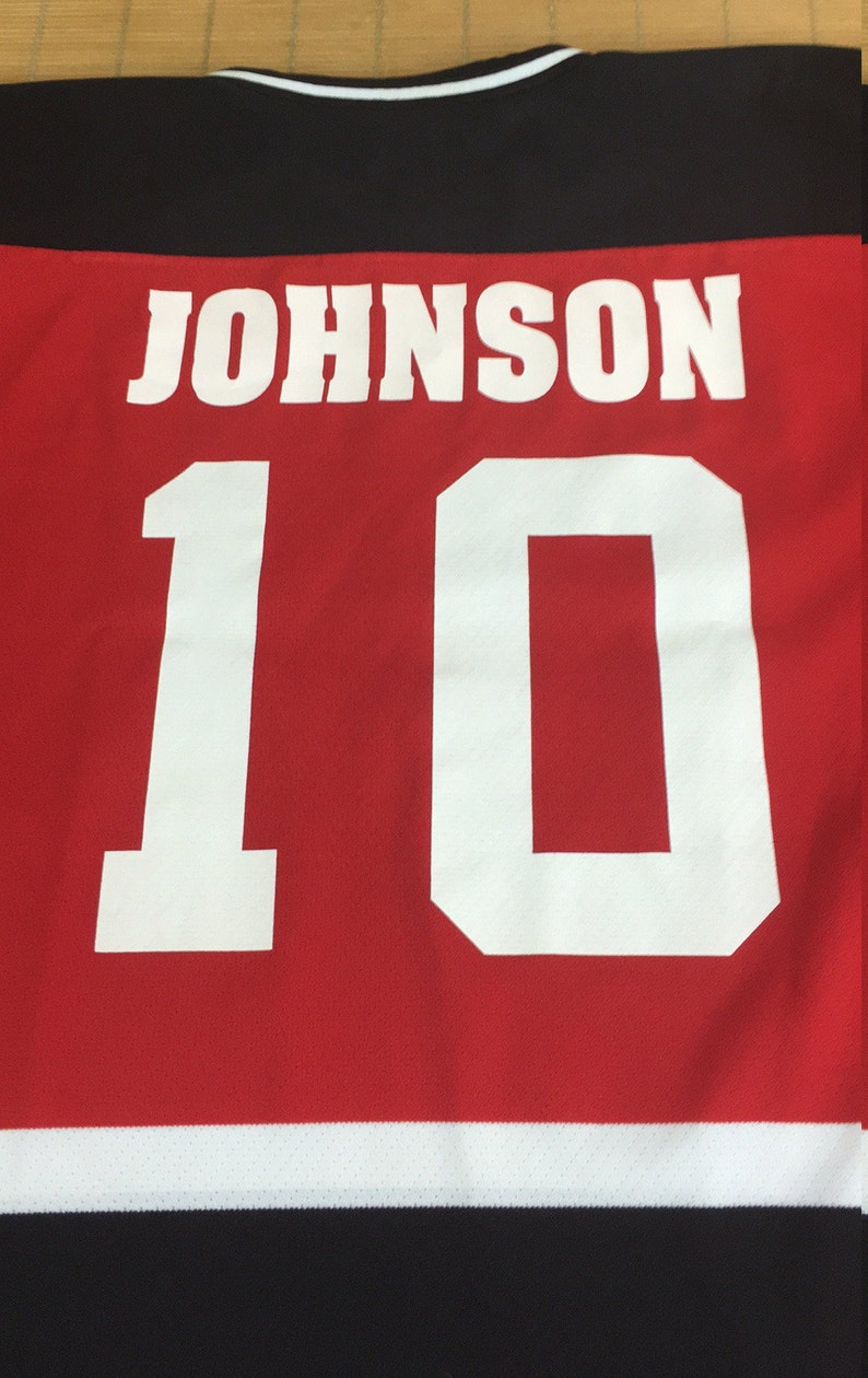 Athletic Knit Snoopy Hockey Jersey Red Barons Johnson #10 Size XL