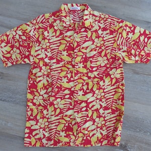 Vintage Sahara Men&#39;s Floral Hawaiian Shirt Size M