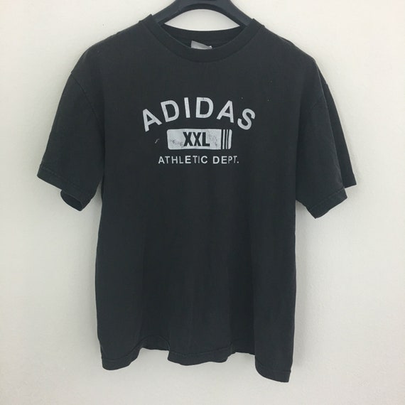 Buy Vintage Adidas Athletics Dept Black Tee T-shirt Size L Online 