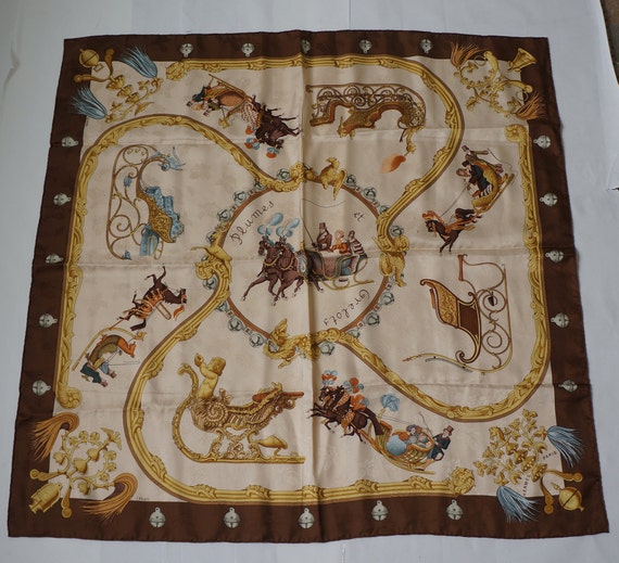 Hermès J Abadie Plumes Et Grelots silk scarf - Gem