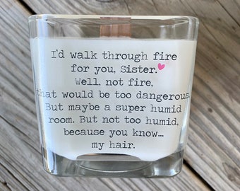 Sister Gift Sister Gifts Gifts For Sister Candle With Message Sister Funny Birthday Funny Gifts  Sister Gift Personalized