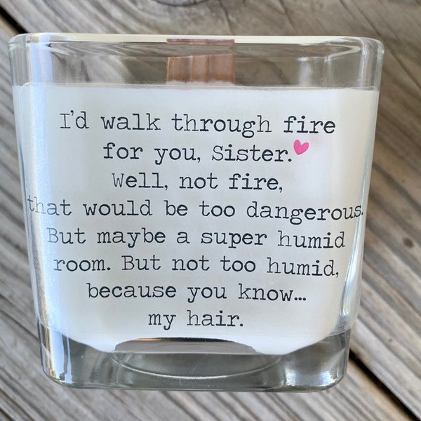 Sister Gift Sister Gifts Gifts For Sister Candle With Message Sister Funny Birthday Funny Gifts  Sister Gift Personalized