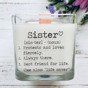 Sister Gift Sister Gifts For Sister Candle With Message Sister Birthday Gifts  Sister Gift Personalized Candle